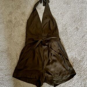 Saylor Green Halter Romper